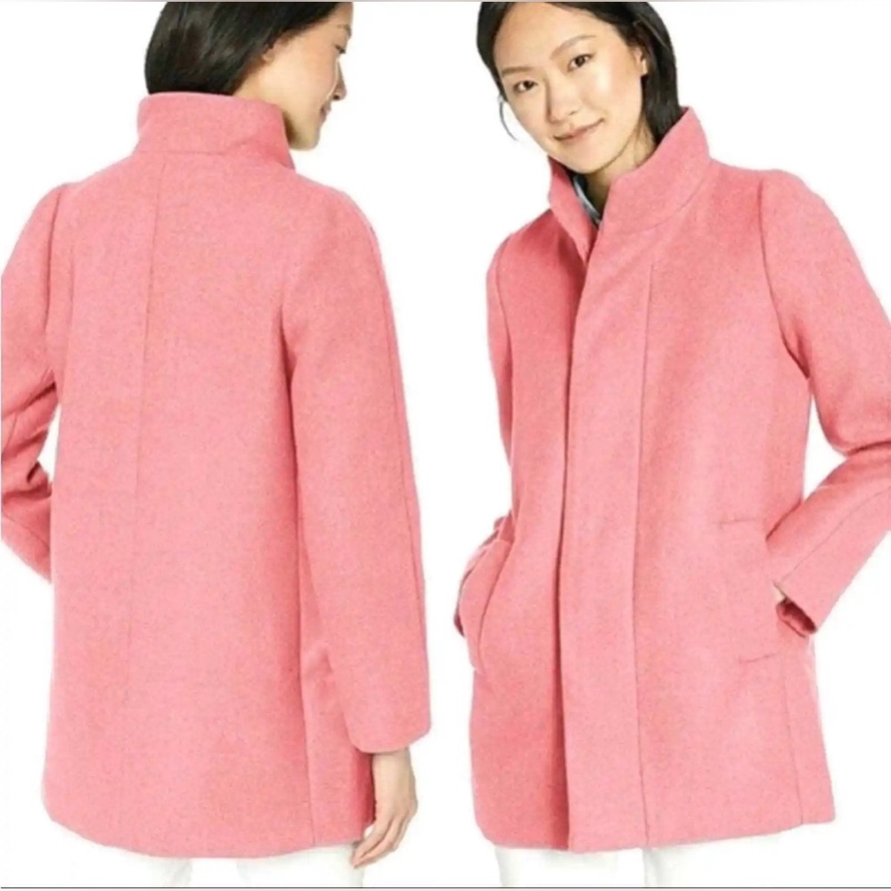 J.Crew Mercantile City Women's Coat Acrylic Blend Coral Pink Cocoon Coat Size 4